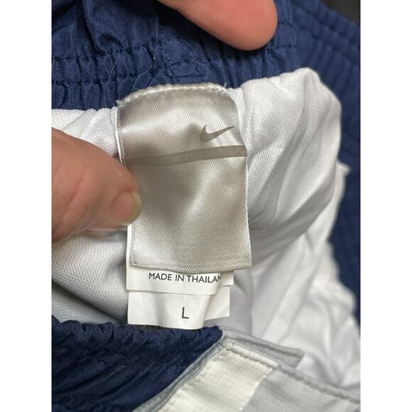 Vtg Nike Track Pants Mens Large Blue Warmup Snap Breakaway Gray Tag Y2K - Picture 13 of 16